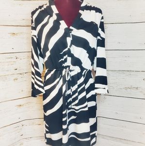Diane Von Furstenberg silk zebra print dress sz 6